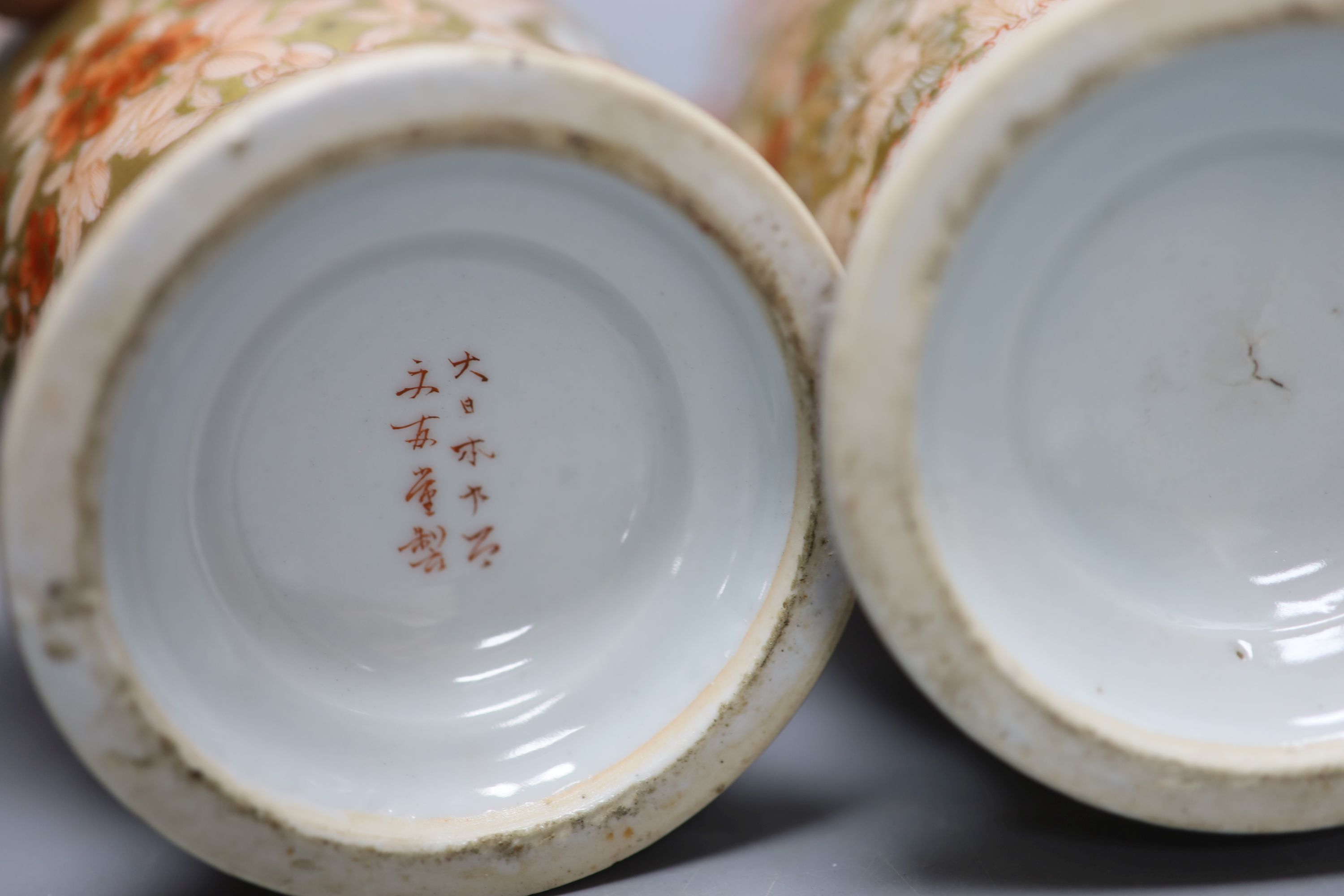 A pair of 19th century Japanese kutani vases, height 22cm